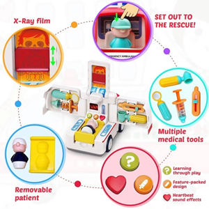 اسباب بازی نوزادی ماشین آمبولانس موزیکال هولی تویز Hola Toys مدل E8997 _اسباب بازی نوزادی